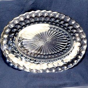 BLUE BUBBLE PLATTER - DEPRESSION GLASS